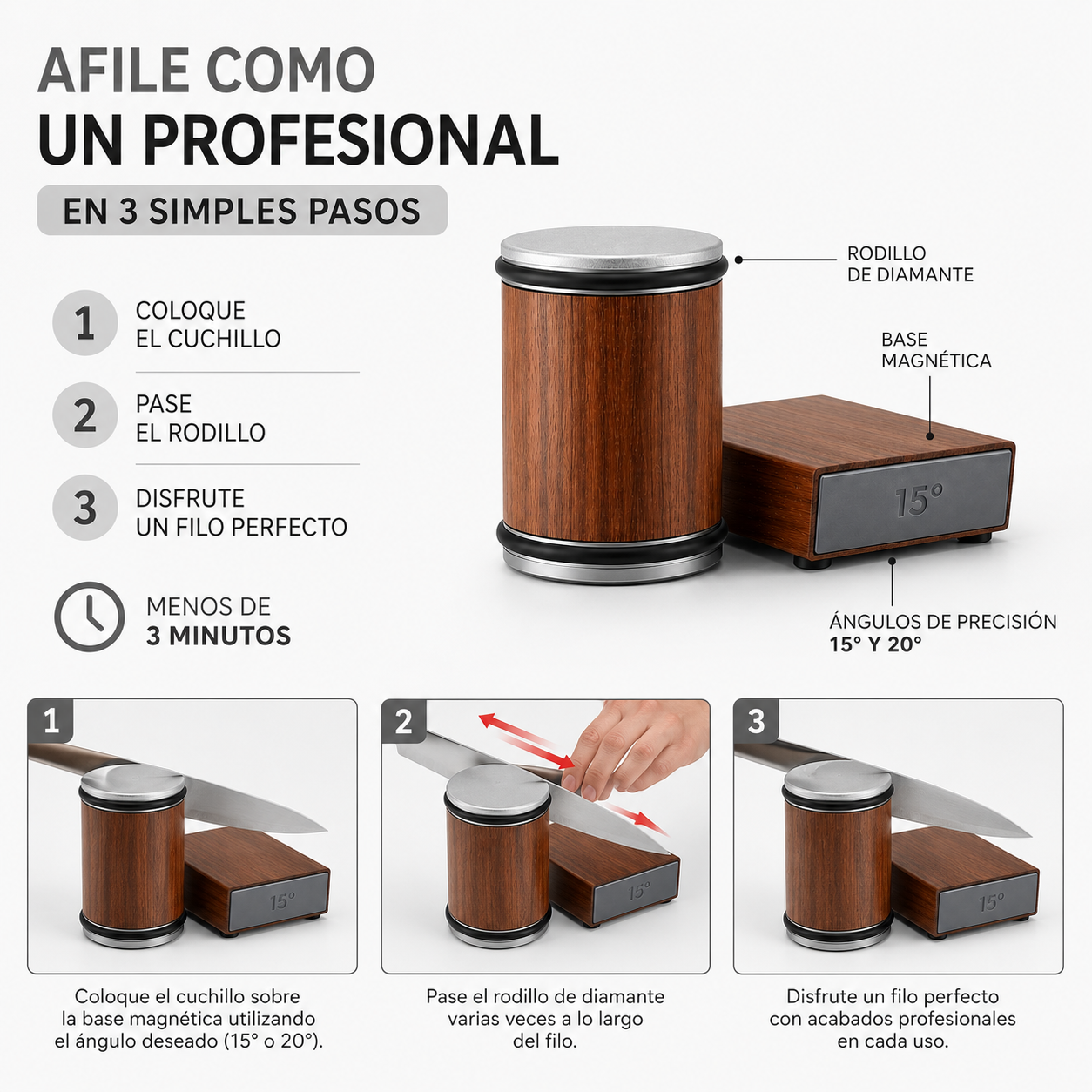 Juego de Afilador de Cuchillos Kivara Diamond